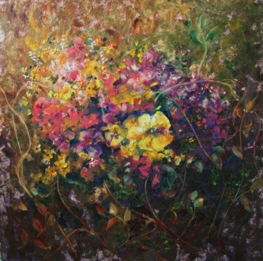 Peinture intitulée "Violas in Claude's…" par Tatyana Pchelnikova, Œuvre d'art originale, Huile Monté sur Châssis en bois