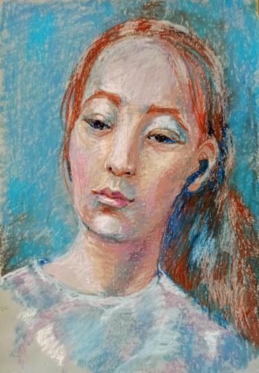 Desenho intitulada "Mizuki" por Alyona Masterkova, Obras de arte originais, Pastel