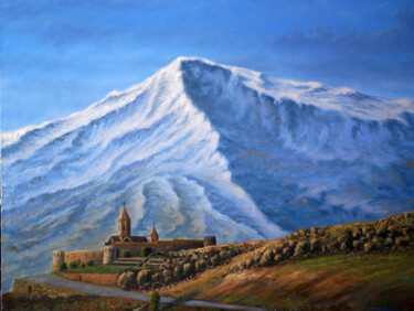Painting titled "гора арарат" by Megamike, Original Artwork, Oil