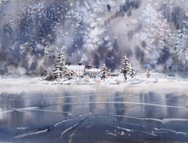 Winter fairy tale #3 绘画 标题为“Winter fairy tale #3” 由Eugenia Gorbacheva, 原创艺术品, 水彩