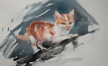 Painting titled "My favorite" by Tanya Yavorska, Original Artwork, Watercolor Mounted on Cardboard
