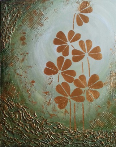 Painting titled "Арт 64" by Elena Gerasimenko, Original Artwork, Acrylic Mounted on Wood Panel