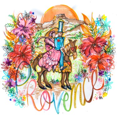 les Novis en Provence Painting titled "les Novis en Proven…" by Edie Tempier, Original Artwork, Watercolor