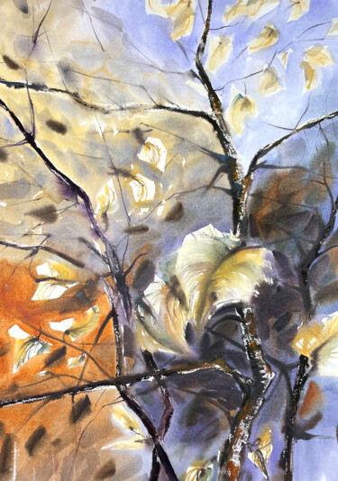 Painting titled "Autumn" by Iuliia Tretiakova, Original Artwork, Watercolor