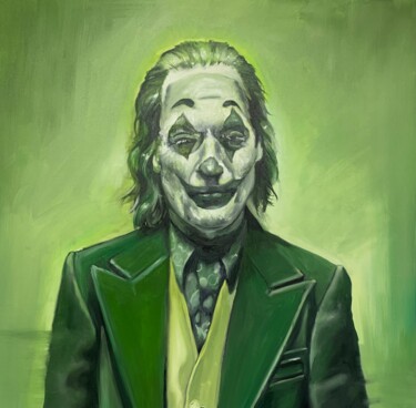 제목이 "Joker 2"인 미술작품 Jean-Michel Lourenço로, 원작, 기름 나무 들것 프레임에 장착됨