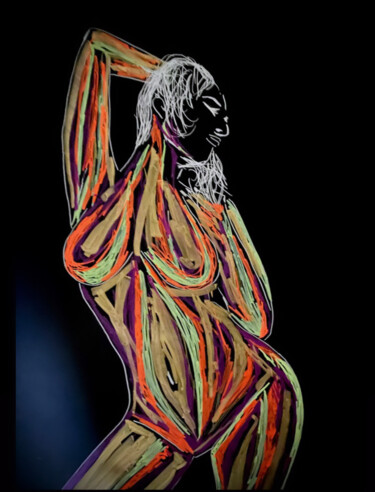 绘画 标题为“Body painting 3” 由Jennifer Jane, 原创艺术品, 丙烯