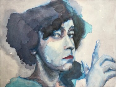 绘画 标题为“Colette II” 由Sandra Ludwig, 原创艺术品, 水彩 安装在木板上
