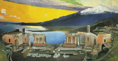 绘画 标题为“Ruines du théâtre g…” 由Tivadar Csontváry Kosztka, 原创艺术品, 油