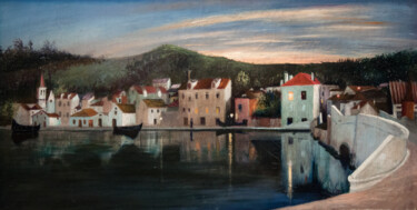 Traui au coucher du soleil Peinture intitulée "Traui au coucher du…" par Tivadar Csontváry Kosztka, Œuvre d'art originale, Huile