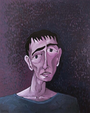 绘画 标题为“Homem sem rumo” 由Hugo Castilho, 原创艺术品, 墨 安装在木质担架架上