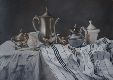 Painting titled "Reflejos" by Sergio Zoso, Original Artwork, Oil Mounted on Wood Stretcher frame
