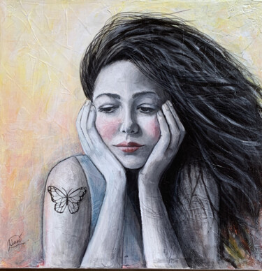 Peinture intitulée "Melancholy" par Maria Romano, Œuvre d'art originale, Acrylique