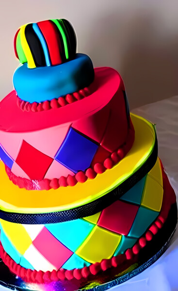 Digital Arts titled "BIRTHDAY CAKES 34" by Mahesh Tolani, Original Artwork, Digital Painting
