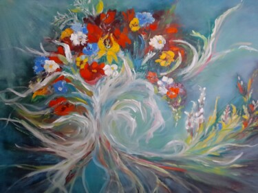 Ukraine "Déracinement, enracinement" 绘画 标题为“Ukraine "Déracineme…” 由Pascale Fleury-Vallée, 原创艺术品, 油 安装在木质担架架上