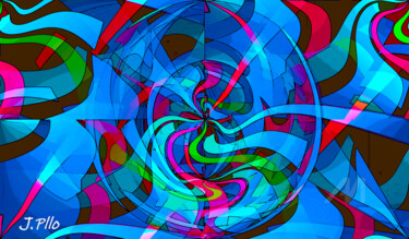 Arte digital titulada "blue planet" por Joseph Pllo, Obra de arte original, Pintura Digital