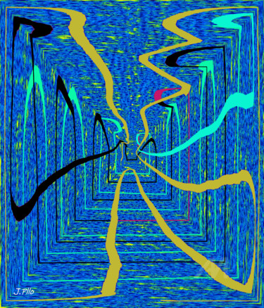 Arte digital titulada "bluehole" por Joseph Pllo, Obra de arte original, Pintura Digital