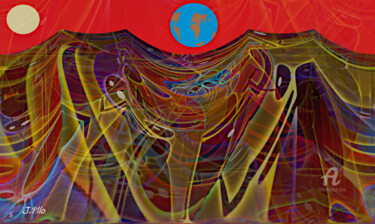 Arte digital titulada "hills of mars" por Joseph Pllo, Obra de arte original, Pintura Digital