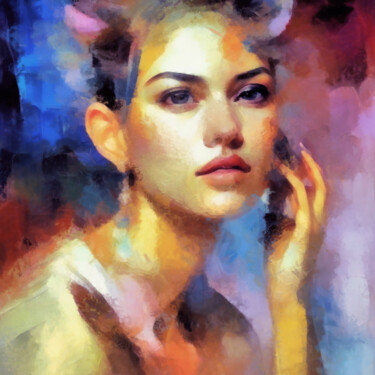Digital Arts titled "Serene reflection" by Bachir Reddioui, Original Artwork, Digital Painting