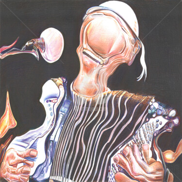 SANFONEIRO: A MAGIA DO FORRÓ EM UMA ARTE AUTORAL! Drawing titled "SANFONEIRO: A MAGIA…" by Flávio Miranda, Original Artwork, Pencil