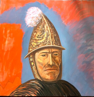 Malerei mit dem Titel "Major Tom" von Karl Knaup, Original-Kunstwerk, Öl