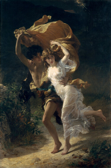 La tempête Peinture intitulée "La tempête" par Pierre Auguste Cot, Œuvre d'art originale, Huile