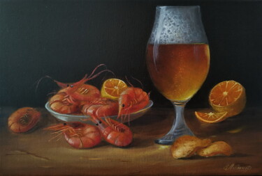 绘画 标题为“Still life with shr…” 由Elena Lyutcher, 原创艺术品, 油 安装在artwork_cat.上
