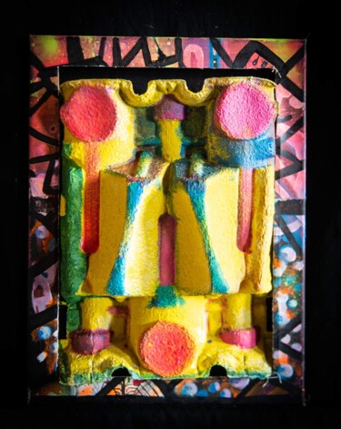 Painting titled "Néo Robot" by Maricela Lixa, Original Artwork, Acrylic
