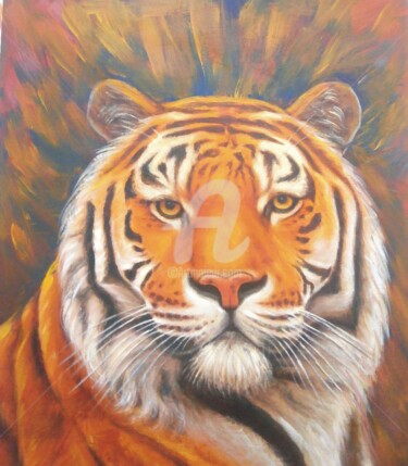绘画 标题为“Tiger Eye” 由Isaac Opoku Badu, 原创艺术品, 丙烯