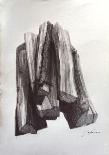 Рисунок под названием "Firewood03" - Andrii Safonov, Подлинное произведение искусства, Карандаш