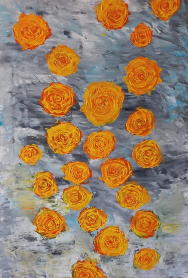 Painting titled "Guests of march" by Bayan Mahdi, Original Artwork, Acrylic Mounted on Wood Stretcher frame