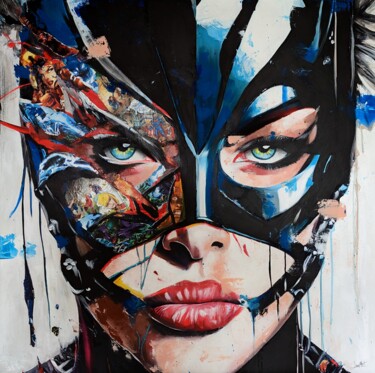 BatGirl Peinture intitulée "BatGirl" par Noel Caizergues, Œuvre d'art originale, Acrylique Monté sur Châssis en bois