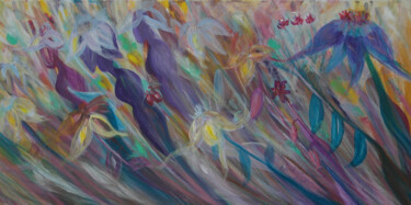 Pittura intitolato "Champ féérique no 2" da Astrid Jordi Dussert, Opera d'arte originale, Acrilico