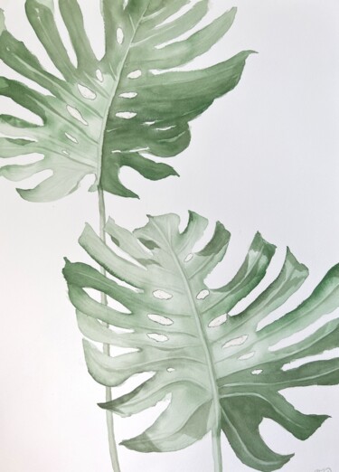 绘画 标题为“Monstera” 由Dariia Pavlenko, 原创艺术品, 水彩