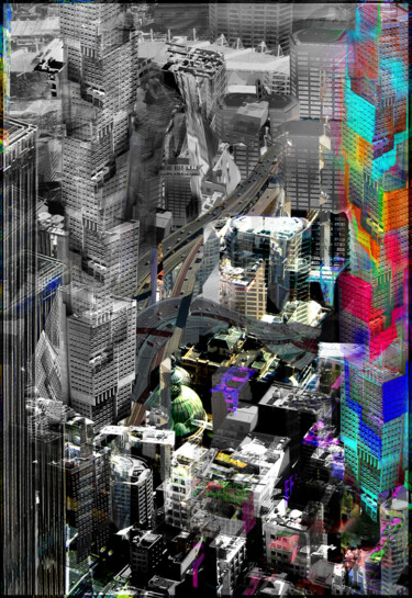 数字艺术 标题为“DustMachine Pop” 由Altnacht, 原创艺术品, 数码摄影 安装在木板上