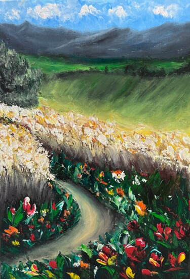Painting titled "PROVENCE" by Daria Sugrobova, Original Artwork, Oil