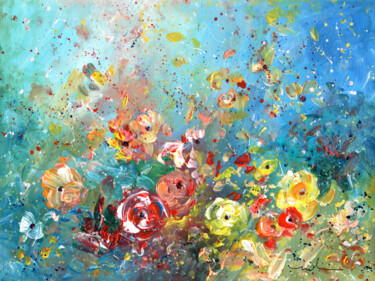 绘画 标题为“Explosion Of Joy 25” 由Miki De Goodaboom, 原创艺术品, 丙烯 安装在纸板上