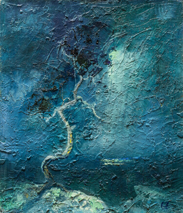 Pintura intitulada "Ночь на белом море" por Andrei Iakovlev, Obras de arte originais, Óleo