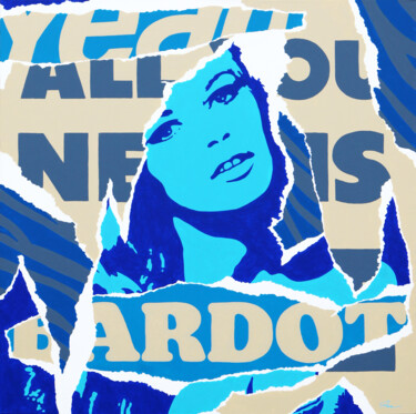 Peinture intitulée "BARDOT IN BLUE" par Stan, Œuvre d'art originale, Acrylique