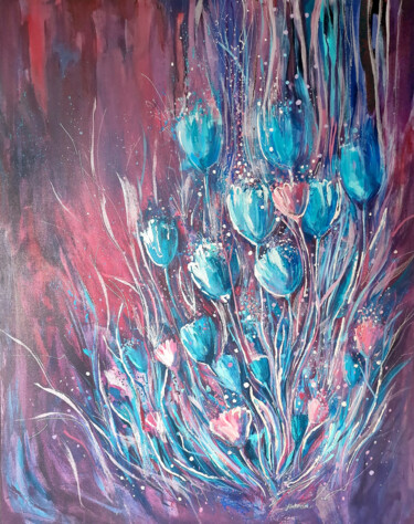 Картина под названием "MUSIC OF THE FIELDS" - Alla Broska, Подлинное произведение искусства, Акрил Установлен на Деревянная…