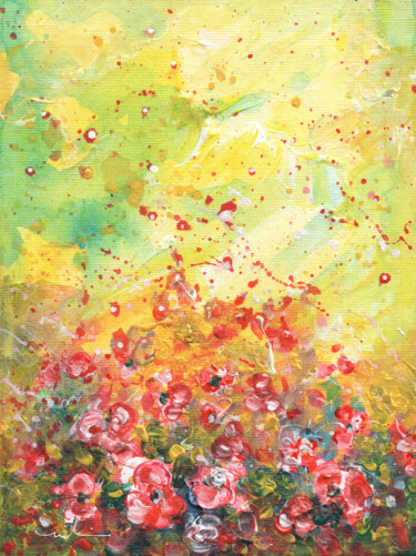 绘画 标题为“Explosion Of Joy 26” 由Miki De Goodaboom, 原创艺术品, 丙烯 安装在纸板上