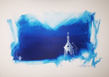 Peinture intitulée "l'ïlot Saint Michel" par Frédéric Robin, Œuvre d'art originale, Acrylique