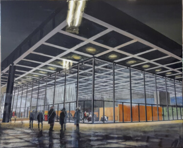 Neuenationalgalerie Berlin Painting titled "Neuenationalgalerie…" by Ana Del Castillo Ibarrola, Original Artwork, Acrylic Mounted on Wood Stretcher fra…