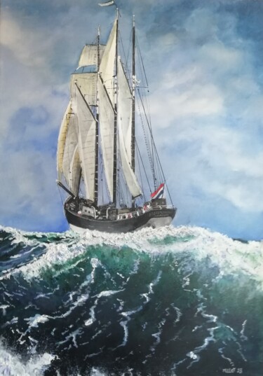 제목이 "THE OOSTERSCHELDE (…"인 미술작품 Erick Millet로, 원작, 아크릴 나무 들것 프레임에 장착됨