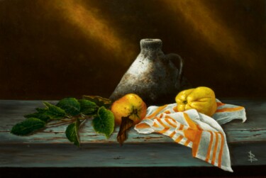 绘画 标题为“Still life with qui…” 由Oleg Baulin, 原创艺术品, 油 安装在木质担架架上