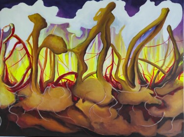 Peinture intitulée "" le champs "" par Laurent Rosso, Œuvre d'art originale, Acrylique Monté sur Châssis en bois