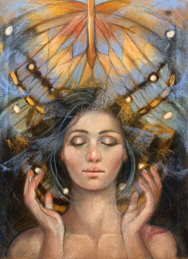 Metamorphosis Drawing titled "Metamorphosis" by Maria Romano, Original Artwork, Pastel