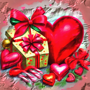 Digital Arts titled "Valentine's delight" by Bachir Reddioui, Original Artwork, Digital Painting