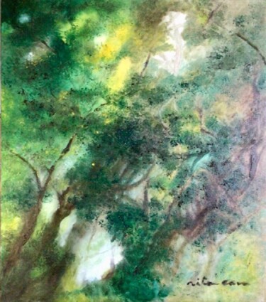 Painting titled "Vite, retourner sou…" by Rita Cau, Original Artwork, Oil