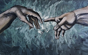Peinture intitulée "LA CREATION" par Manon Vaysse, Œuvre d'art originale, Acrylique Monté sur Châssis en bois