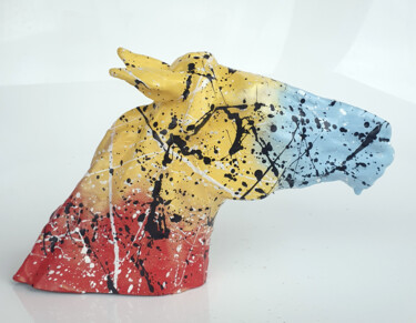 Escultura intitulada "SPACO Horse colors…" por Spaco, Obras de arte originais, Resina